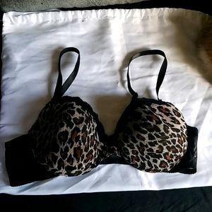 Leopard print lace bra